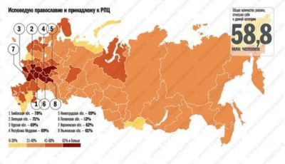 Какое количество православных в России